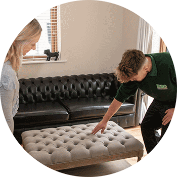 removing a sofa in a house clearance in Andover