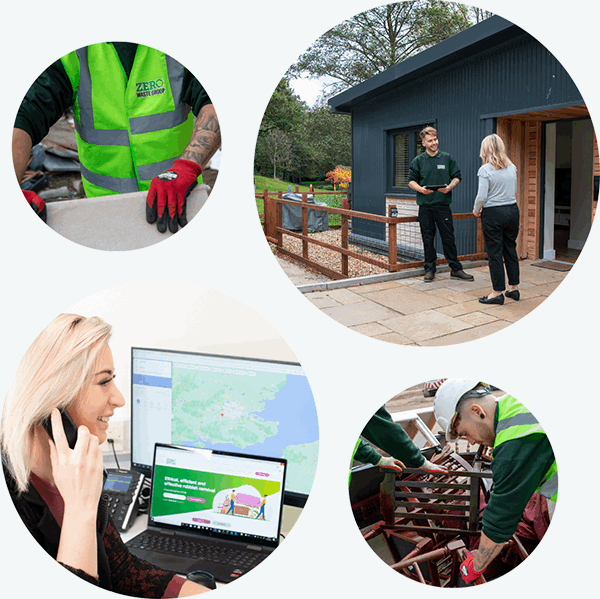 Rubbish Removal Petersfield showing images of service provided by teams doing affordable clearance